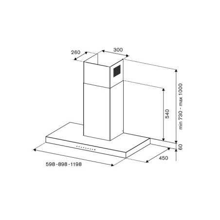 Hotte plate BERTAZZONI Professional Inox 120 cm