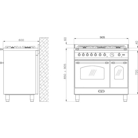 Piano de cuisson Lofra DOLCEVITA 90cm Induction 2 fours
