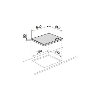Table de cuisson Airlux gaz en verre 60 cm AV635HBK