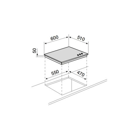 Table de cuisson Airlux gaz en verre 60 cm AV635HBK