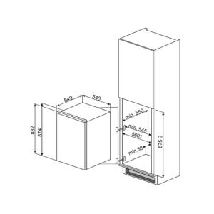 Réfrigérateur 1 porte encastrable SMEG
