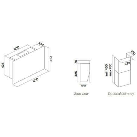 Hotte décorative murale FALMEC Cover1410 verre blanc 85 cm