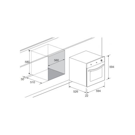Four gaz Lofra FLEXO 60 cm