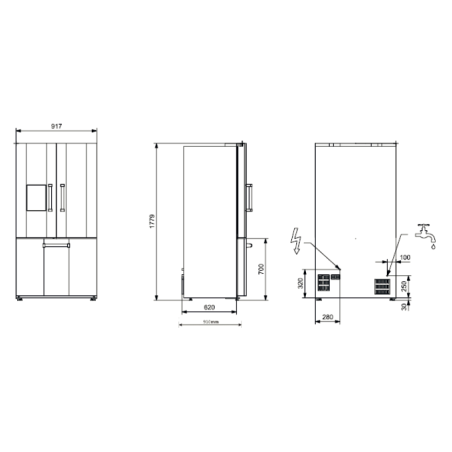 Réfrigérateur STEEL Ascot 90 French Door