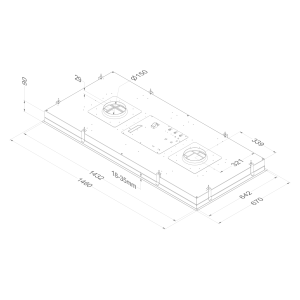 Groupe filtrant Plafonnier NOVY 150 cm Maxi Pureline Blanc 856 (SANS MOTEUR)