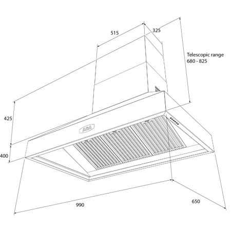 Hotte aspirante pyramidale AGA 100cm AGA-HOOD-990 PH