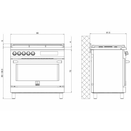 Piano de cuisson Lofra ITALIA 90 cm mixte