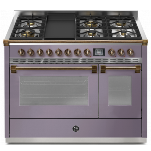 Piano de cuisson STEEL ASCOT 120 cm combi-steam - 6 feux gaz + 1 plancha 6T