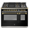 Piano de cuisson STEEL ASCOT 120 cm combi-steam - 6 feux gaz + 1 barbecue 6B
