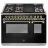 Piano de cuisson STEEL ASCOT 120 cm combi-steam - 6 feux gaz + 1 barbecue 4BM