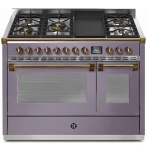 Piano de cuisson STEEL ASCOT 120 cm combi-steam - 5 feux gaz + 1 plancha 4TM