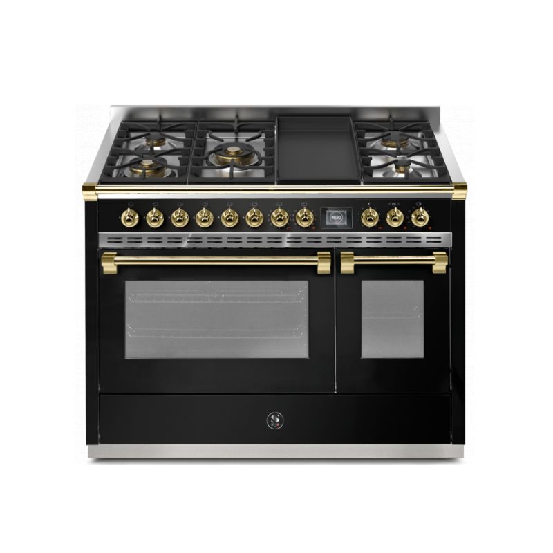 Piano de cuisson STEEL ASCOT 120 cm combi-steam - 5 feux gaz + 1 plancha 4TM