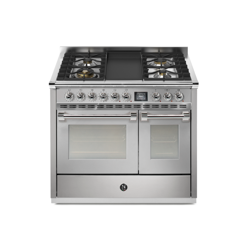 Piano de cuisson STEEL ASCOT 100 cm combi-steam - 4 FEUX GAZ + 1 PLANCHA 4T