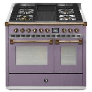 Piano de cuisson STEEL ASCOT 100 cm combi-steam - 4 FEUX GAZ + 1 BARBECUE 4B