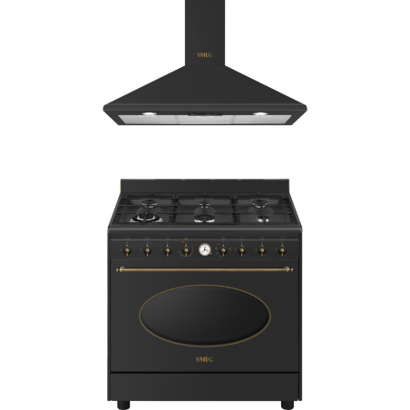 Pack piano de cuisson CO96GMA9 + hotte KSED95COA SMEG Coloniale