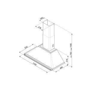 Hotte décorative murale Smeg VICTORIA 110cm