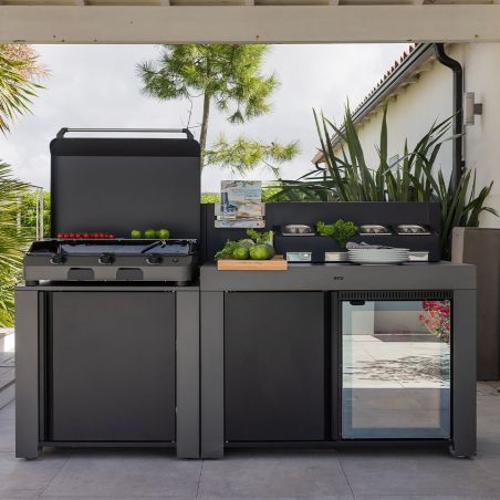 Meuble plancha ENO FELIX Gris cargo | Cuisinières Grande Largeur