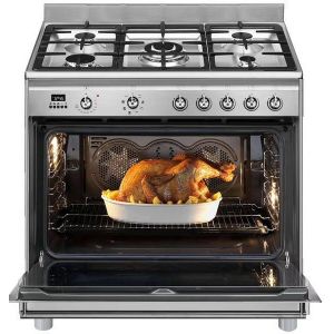 Piano de cuisson gaz SMEG pas cher 90 cm Inox - Four XXL électrique