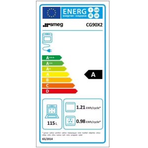 Piano de cuisson gaz SMEG pas cher 90 cm Inox - Four XXL électrique