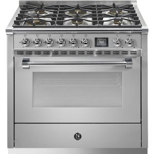 Piano de cuisson STEEL ASCOT 90 cm Combi-Steam 6 feux gaz