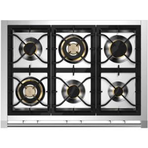 Piano de cuisson Steel Ascot 90 cm Combi-Steam 6 feux gaz AQ9S-6W