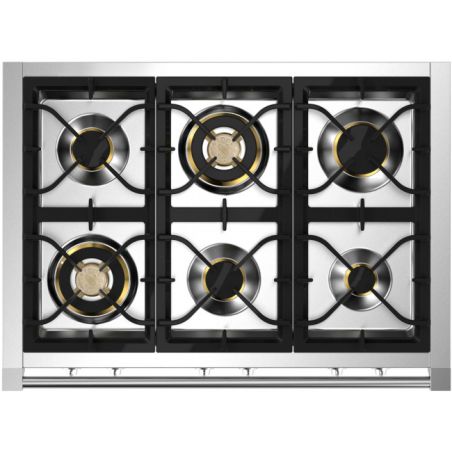 Piano de cuisson Steel Ascot 90 cm Combi-Steam 6 feux gaz AQ9S-6W