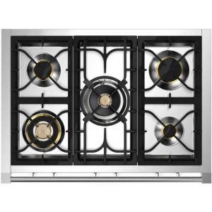 Piano de cuisson Steel Ascot 90 cm Combi-Steam 6 feux gaz AQ9S-4M