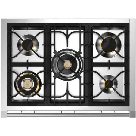 Piano de cuisson Steel Ascot 90 cm Combi-Steam 6 feux gaz AQ9S-4M
