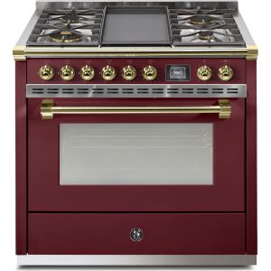 Piano de cuisson STEEL ASCOT 90 cm Combi-Steam 4 feux gaz + plancha électrique