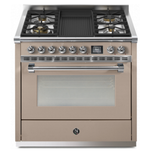 Piano de cuisson STEEL ASCOT 90 cm Combi-Steam 4 feux gaz + barbecue électrique