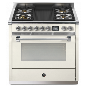 Piano de cuisson Steel Ascot 90 cm Combi-Steam 6 feux gaz AQ9S-4B