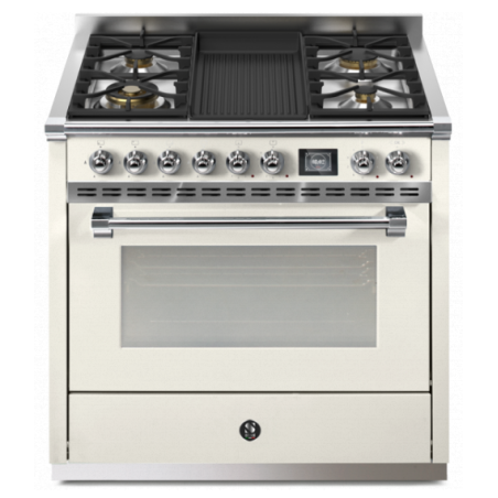 Piano de cuisson Steel Ascot 90 cm Combi-Steam 6 feux gaz AQ9S-4B