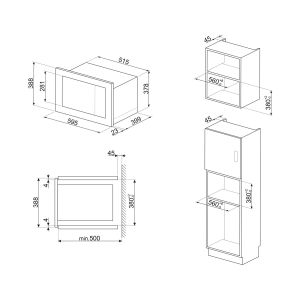 Micro-ondes SMEG encastrable FMI025BFR