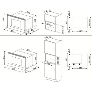 Micro-ondes encastrable SMEG Coloniale crème MP822NPO