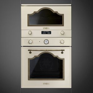 Micro-ondes gril encastrable SMEG Cortina crème MP722PO