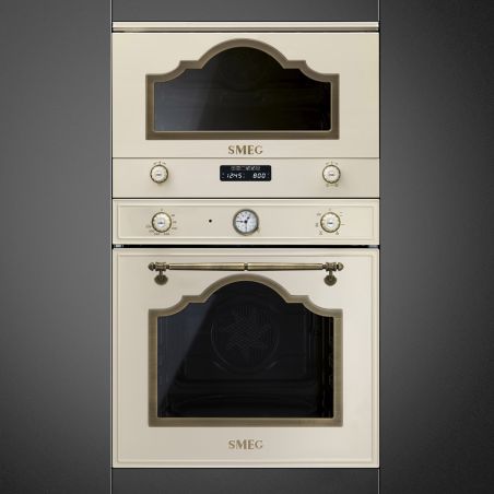 Micro-ondes gril encastrable SMEG Cortina crème MP722PO