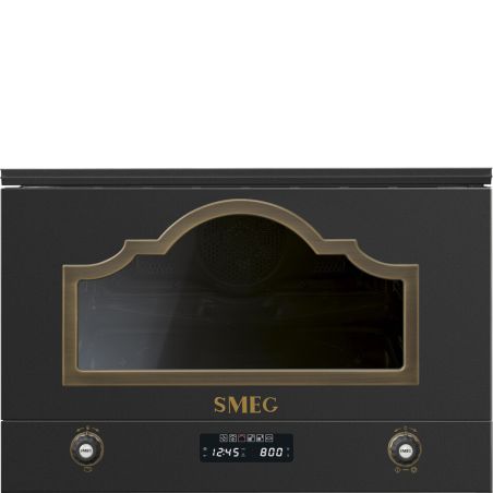 Micro-ondes gril encastrable SMEG Cortina gris anthracite MP722AO
