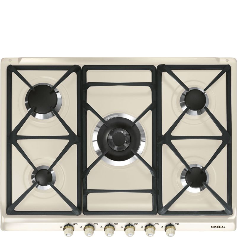 Plaque de cuisson encastrable SMEG Cortina 70 cm gaz crème
