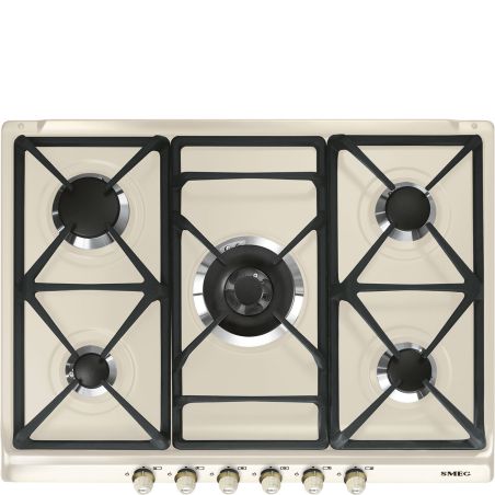 Plaque de cuisson encastrable SMEG Cortina 70 cm gaz crème