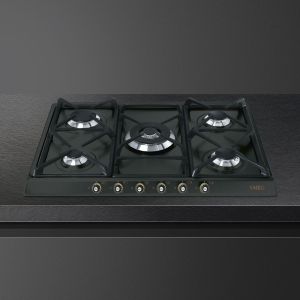 Plaque de cuisson encastrable SMEG Cortina 70 cm gaz gris anthracite