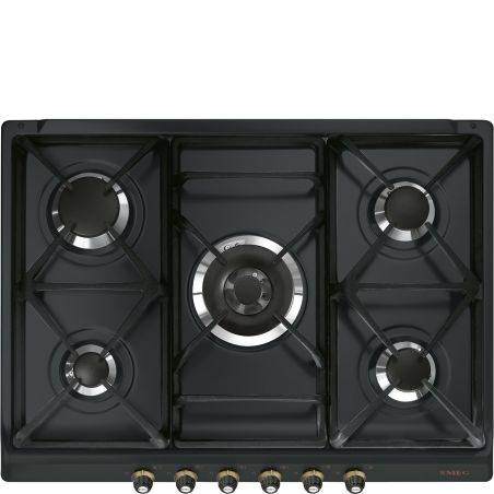 Plaque de cuisson encastrable SMEG Cortina 70 cm gaz gris anthracite