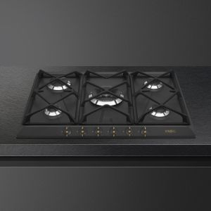 Plaque de cuisson encastrable SMEG Coloniale 70 cm gaz gris anthracite