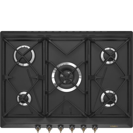 Plaque de cuisson encastrable SMEG Coloniale 70 cm gaz gris anthracite