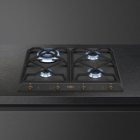 Plaque de cuisson encastrable SMEG Coloniale 60 cm gaz gris anthracite