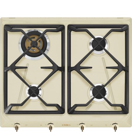 Plaque de cuisson encastrable SMEG Coloniale 60 cm gaz crème