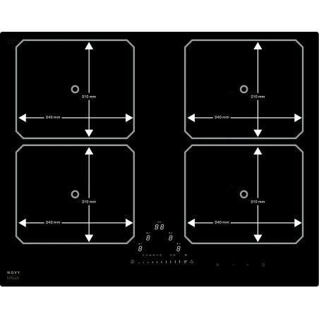 Table Novy Pro Induction 65 cm - 4 foyers Fonction InTouch