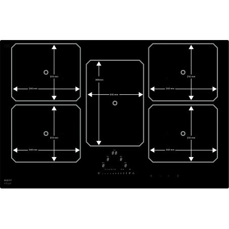 Table Novy Pro Induction 80 cm - 5 foyers Fonction InTouch