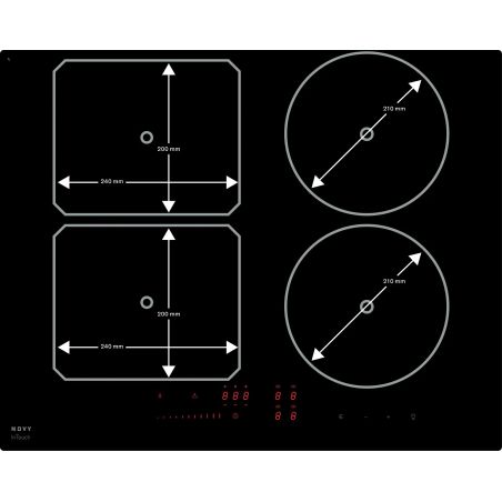 Table Novy Power Induction 65 cm - 4 foyers Fonction InTouch
