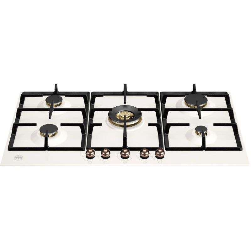Plaque de cuisson BERTAZZONI Heritage 90 cm gaz ivoire/cuivre