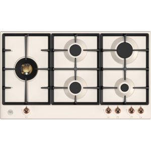 Plaque de cuisson BERTAZZONI Heritage 90 cm 5 feux gaz ivoire/cuivre